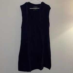 U.S. Vintage XL hooded v-neck sleeveless navy bathing suit cover up